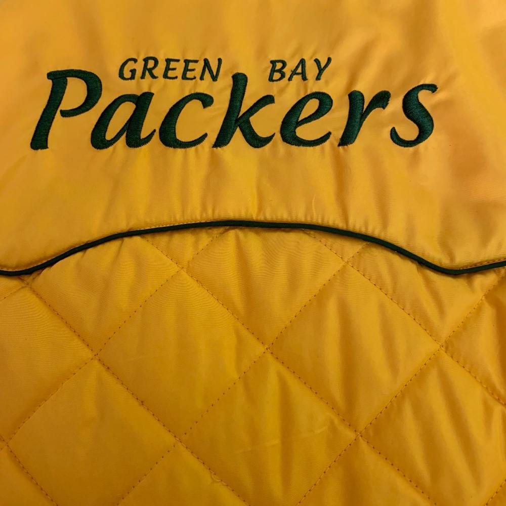 GO PACK GO! Packers NFL Quilted Gold Jacket M